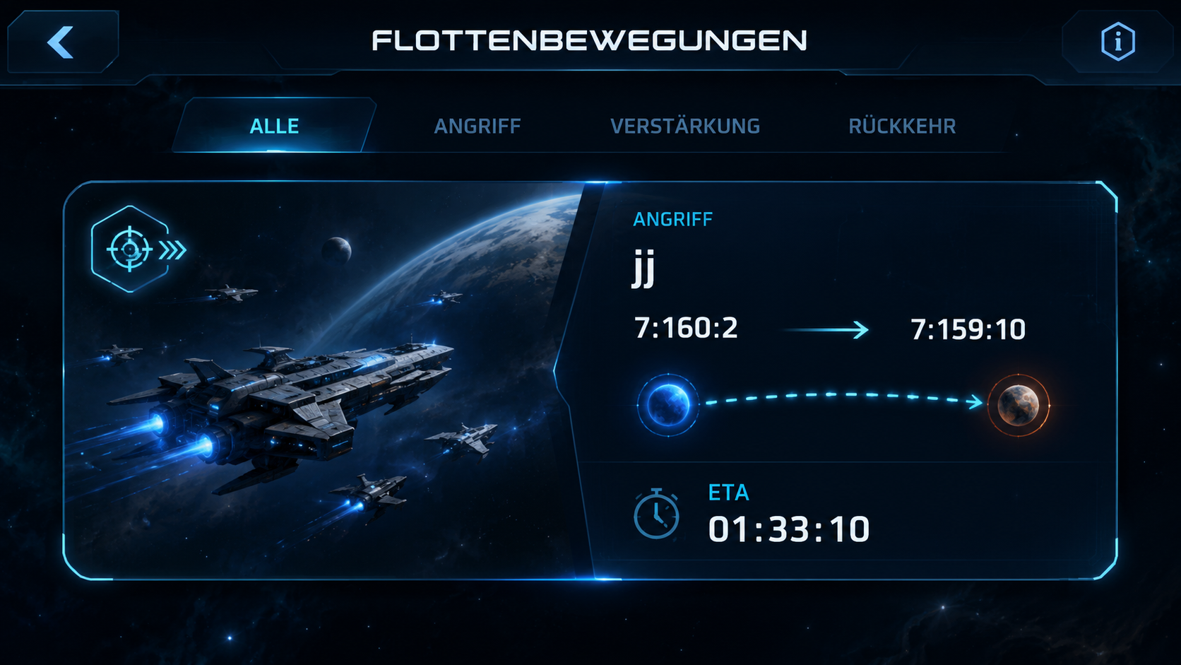Fleet movement through space